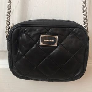 Michael Kors black patent leather crossbody bag
